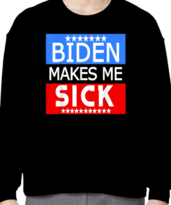 Biden Makes Me Sick Anti Biden Idiot Political Humor Vintage T-Shirt