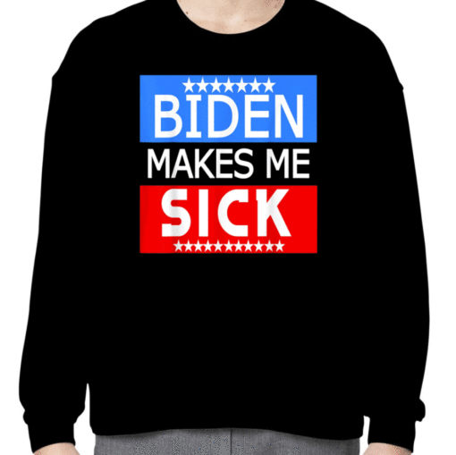 Biden Makes Me Sick Anti Biden Idiot Political Humor Vintage T-Shirt