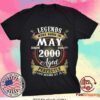 23rd Birthday Gift 23 Years Old Legends Born In May 2000 Gift T-Shirt