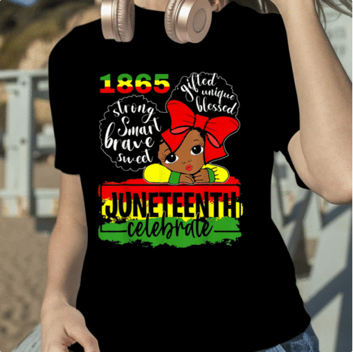 Black Girl Juneteenth 1865 Celebrate Indepedence Day Kids Official T-Shirt