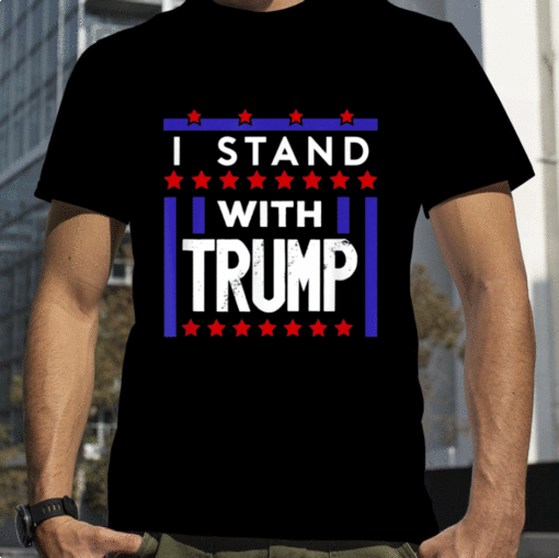 Vintage I Stand With Trump American Flag Men Woman USA T-Shirt