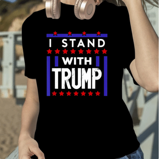 Vintage I Stand With Trump American Flag Men Woman USA T-Shirt