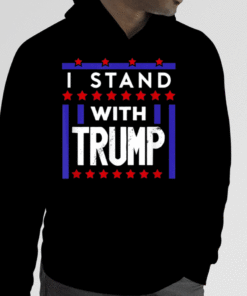 Vintage I Stand With Trump American Flag Men Woman USA T-Shirt