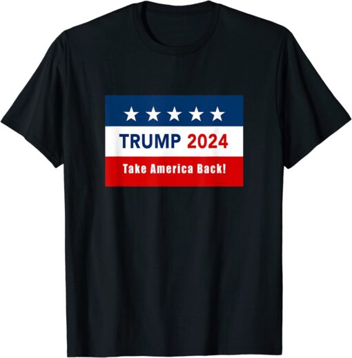 Trump 2024 Supporter America MAGA Flag Back The Blue Gift T-Shirt
