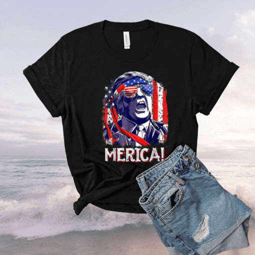 Trump Merica 4th Of July Men Boys Kids Murica Vintage T-Shirt