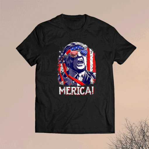 Trump Merica 4th Of July Men Boys Kids Murica Vintage T-Shirt