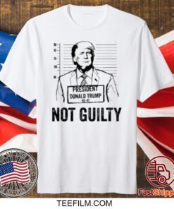 Trump Mugshot Not Guilty 45-47 Official T-Shirt