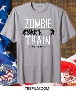 Zombie Train Line 'Em Up Vintage T-Shirt