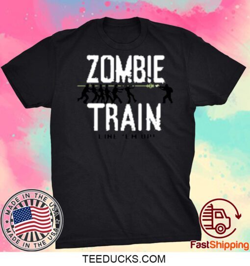 Zombie Train Line 'Em Up Vintage T-Shirt
