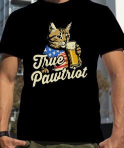True Pawtriot Cat Beer USA Flag 2023 Shirt