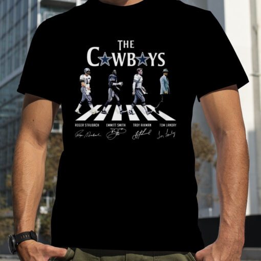 The Cowboys Roger Staubach Emmitt Smith Troy Aikman Tom Landry Abbey Road Signatures Shirts