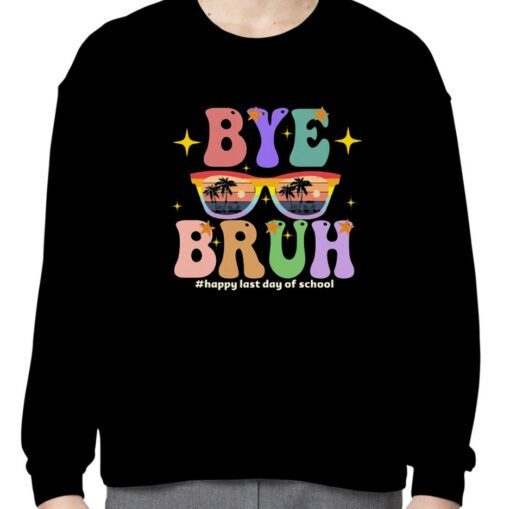 Bye Bruh, We Out Teachers End Of School Year Last Day Groovy Tee Shirts