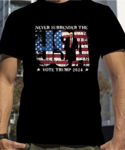 Never Surrender the USA Grunge Vote Trump 2024 Premium Vintage T-Shirt