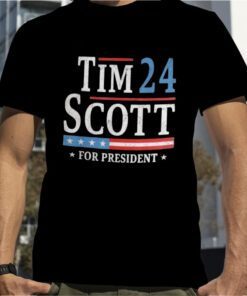 Tim Scott 2024 For President Election Campaign Us Flag T-Shirt