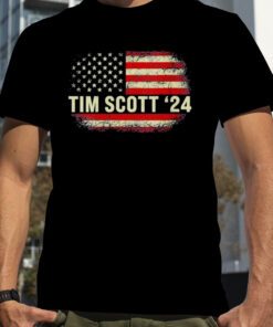 Tim Scott 2024 For President Election Campaign US Flag Vintage Shirts