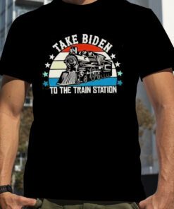 Take Biden To The Train Station Retro T-Shirt