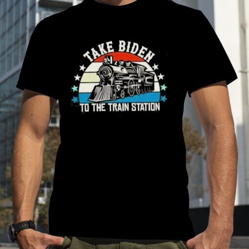 Take Biden To The Train Station Retro T-Shirt