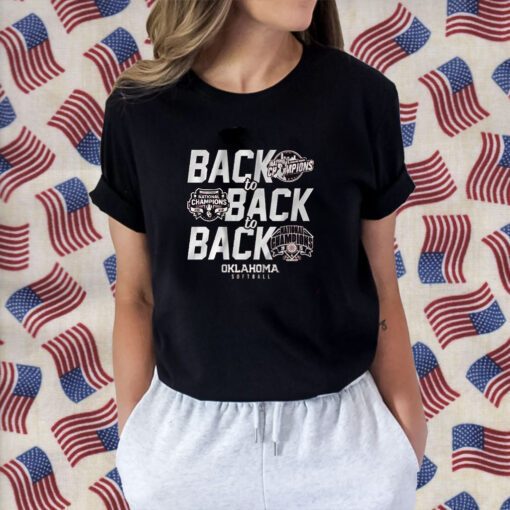 OKLAHOMA SOFTBALL: BACK TO BACK TO BACK TEE SHIRT