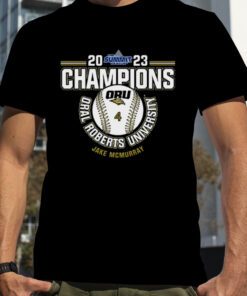 Oral Roberts University Jake McMurray 2023 NCAA Baseball Summit League Champions Tee Shirt