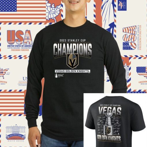 Vegas Golden Knights 2023 Stanley Cup Champions Signature T-Shirt