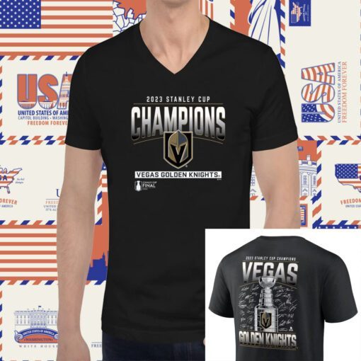 Vegas Golden Knights 2023 Stanley Cup Champions Signature T-Shirt