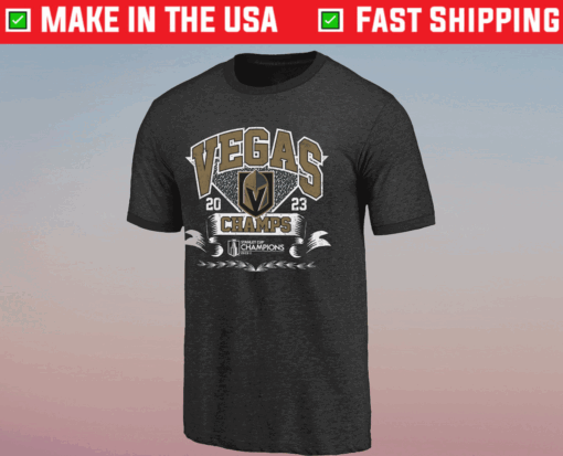 Vegas Golden Knights Majestic Threads 2023 Stanley Cup Champions Ringer Tri-Blend T-Shirt