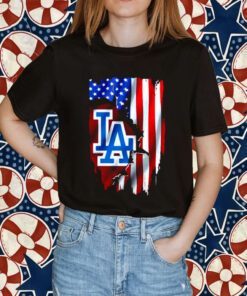American Flag Mlb Los Angeles Dodgers Retro Shirt