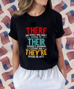 There Their They’re Grammar Nazy Proper English Writing The Police Rock Band Tee Shirt