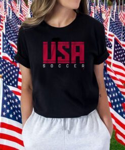 USA SOCCER TEXT TEE SHIRT