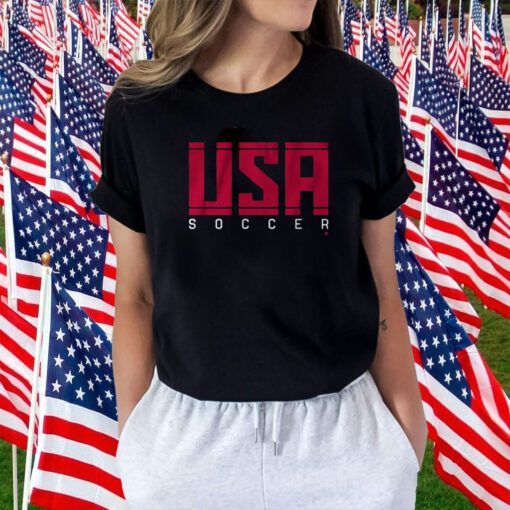 USA SOCCER TEXT TEE SHIRT