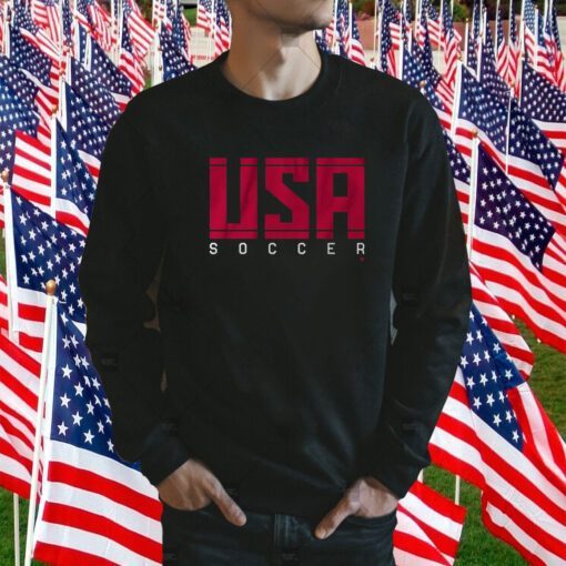 USA SOCCER TEXT TEE SHIRT