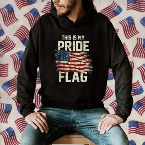 This Is My Pride Flag USA American 4th of July Patriotic Retro T-Shirt