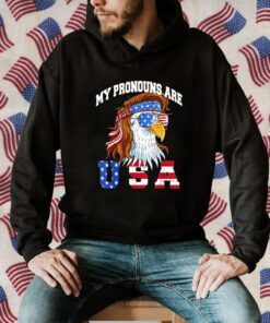 My Pronouns Are USA Eagle Funny 4th of July American Vintage T-Shirt