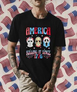 America Killing IT Since 1776 Horror 4th Of July USA Tee Shirt