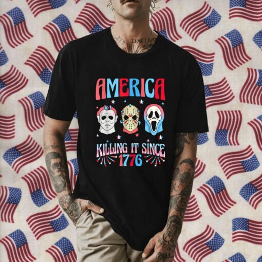 America Killing IT Since 1776 Horror 4th Of July USA Tee Shirt