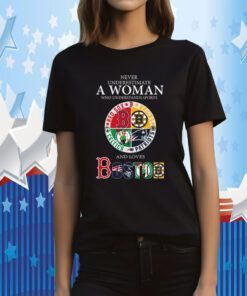 Never Underestimate A Woman Who Understands Sports And Loves Boston 2023 Shirt