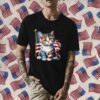 Memorial Day, 4th Of July Patriotic Usa Flag Cat Gift T-Shirt