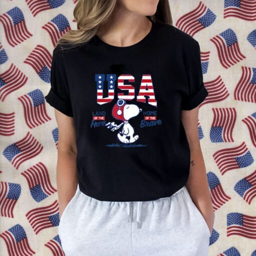 Peanuts - USA Snoopy Free Brave Gift T-Shirt