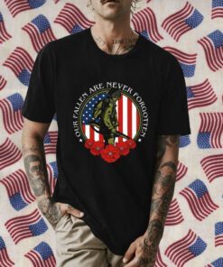 Our Fallen Are Never Forgotten USA Flag Retro Shirt