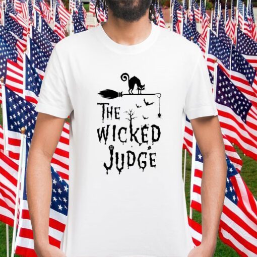 Cat Halloween Theme The Wicked Judge Tee Shirt