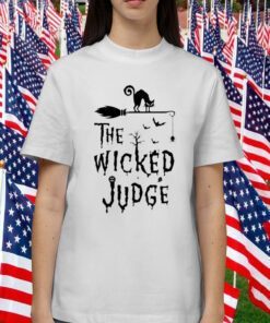 Cat Halloween Theme The Wicked Judge Tee Shirt