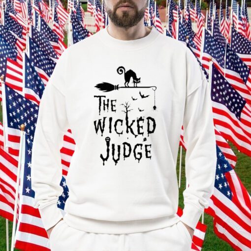 Cat Halloween Theme The Wicked Judge Tee Shirt