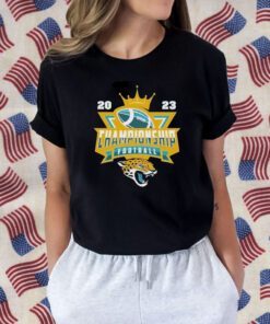 Jacksonville Jaguars Football NFL 2023 Championship Crown Logo Tee Shirt