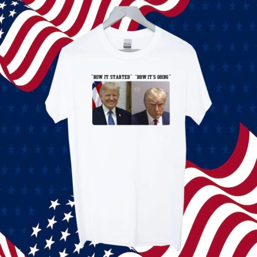 How It Started How It's Going Donald Trump Mugshot Shirts