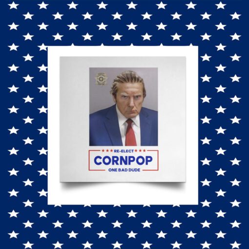 Donald Trump Mugshot Re-Elect Cornpop One Bad Dude TShirt