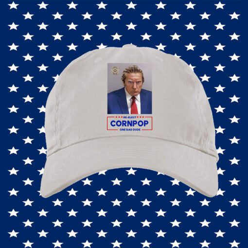 Donald Trump Mugshot Re-Elect Cornpop One Bad Dude TShirt