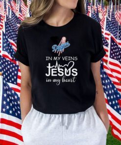 Los Angeles Dodgers Logo 2023 In My Veins Jesus In My Heart Tee Shirt