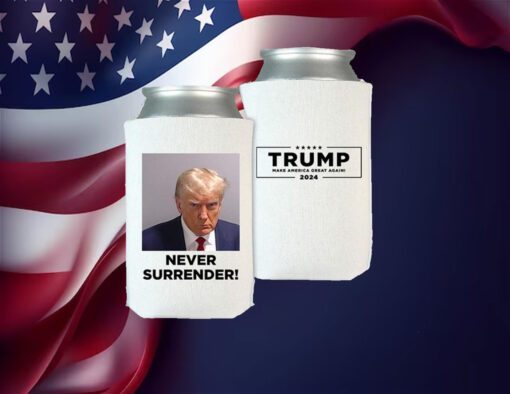 Trump Never Surrender Beverage Cooler White