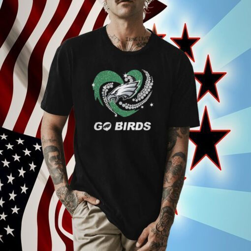 Philadelphia Eagles Go Birds Diamond Heart TShirt