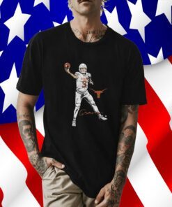Texas Football Quinn Ewers Superstar Pose Tee Shirts